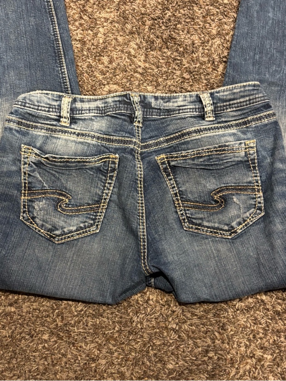 Women's Silver Blue Washed Girlfriend Jeans